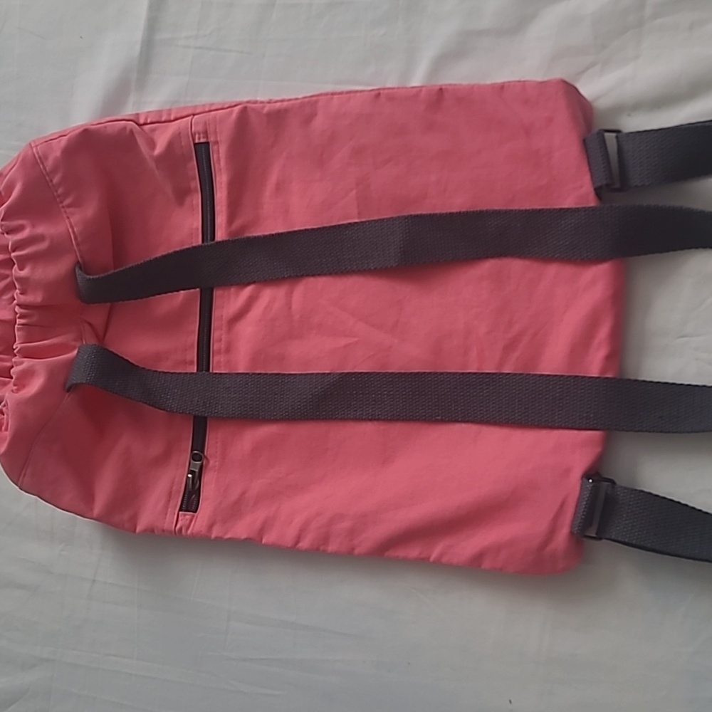 Fort Authorithy Pink Drawstring Backpack With Mot… - image 4